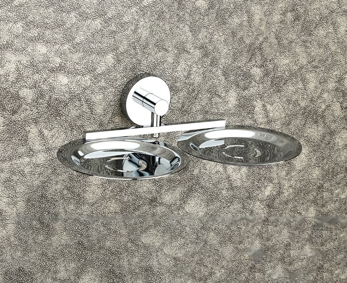 Liva Double Soap Dish Stainless Steel Bathroom Commercial Hotel Spa Wall Mount Heavy-Duty Anti-Rust Waterproof Easy Clean Professional Grade Durable Dual Compartments Rustproof Hygienic Space Saving Contemporary Design Secure Mounting Modern Luxury Finish